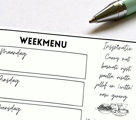 SFEERBEELD WEEKMENU PLANNER ELLEN MAE GRATIS INSPIRATIE